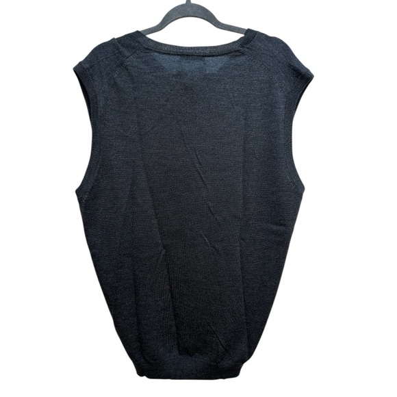 Joseph Abboud 100% Merino Wool Sweater Vest XL Charcoal Grey NWT V Neck Winter - Picture 3 of 11